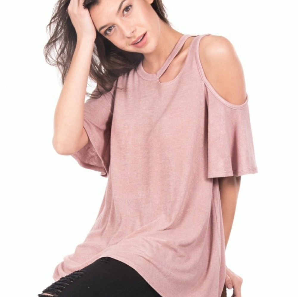 Cold Shoulder Blush Tunic Top